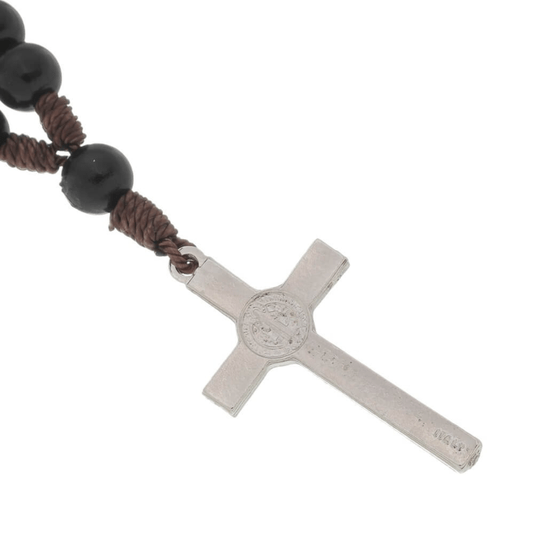 Chaveiro Dezena com Crucifixo da Medalha de São Bento e Mosquete - Preto