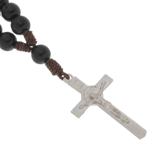 Chaveiro Dezena com Crucifixo da Medalha de São Bento e Mosquete - Preto