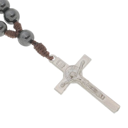 Chaveiro Dezena de São Bento em Hematita com Mosquete