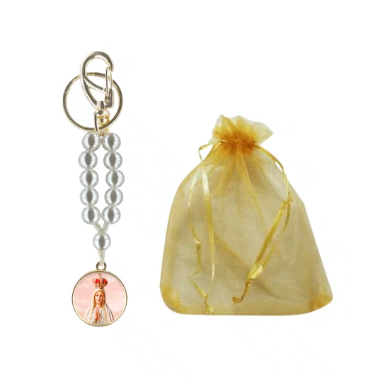 Chaveiro Dezena Nossa Senhora de Fátima Pérola Abs