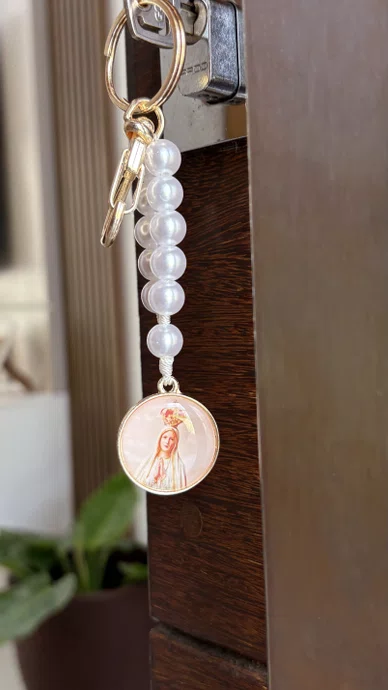 Chaveiro Dezena Nossa Senhora de Fátima Pérola Abs