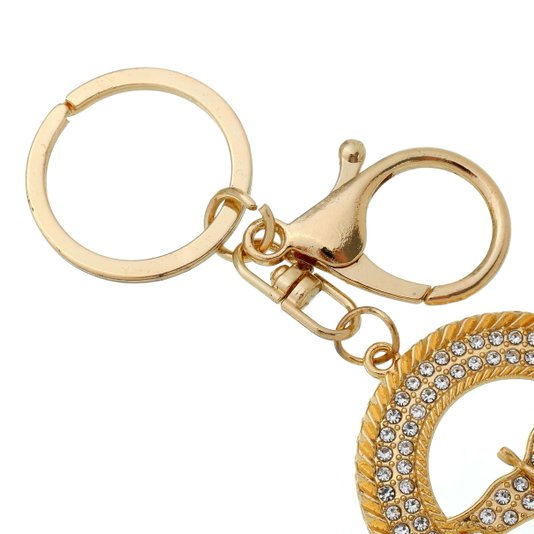 Chaveiro do Divino Espírito Santo Trabalhado em Strass - Dourado