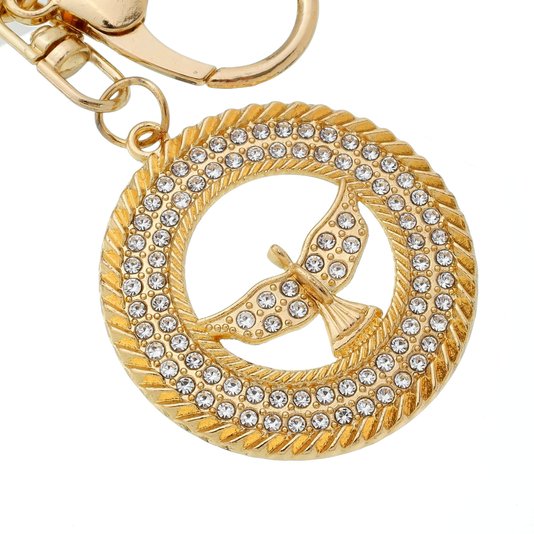Chaveiro do Divino Espírito Santo Trabalhado em Strass - Dourado
