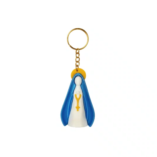 Chaveiro Nossa Senhora Das Graças 3d com Argola Dourada