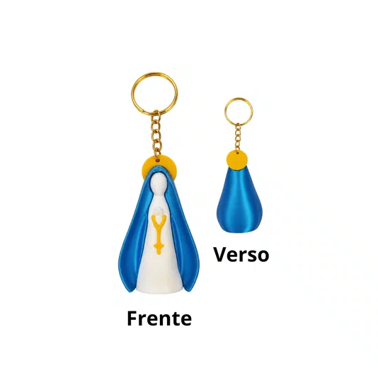 Chaveiro Nossa Senhora Das Graças 3d com Argola Dourada