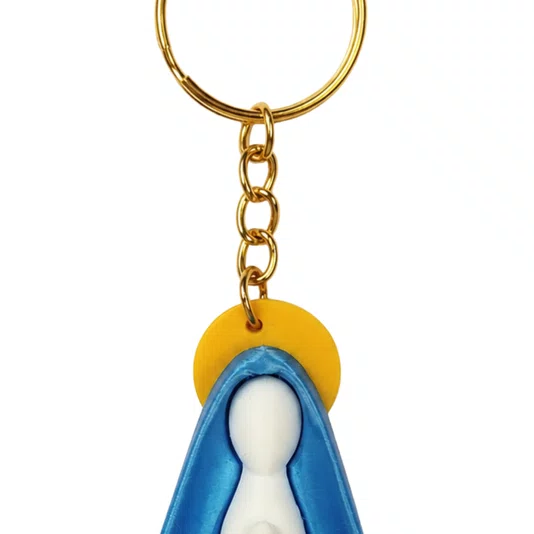 Chaveiro Nossa Senhora Das Graças 3d com Argola Dourada