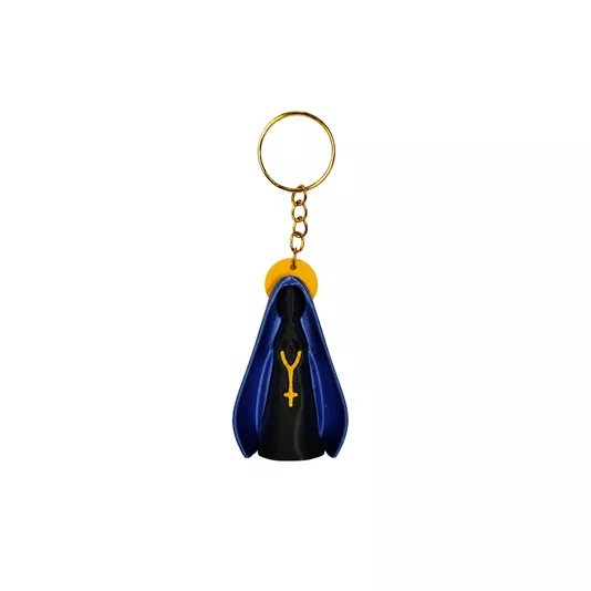 Chaveiro Nossa Senhora Aparecida 3d com Argola Dourada