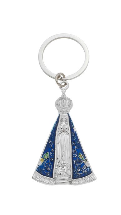 Chaveiro Nossa Senhora Aparecida com Caneta - Prata