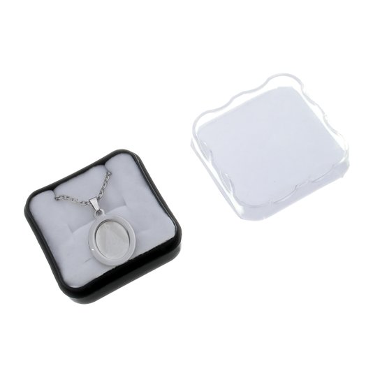 Colar com Medalha de Nossa Senhora Aparecida Oval Gravada a Laser - Inox