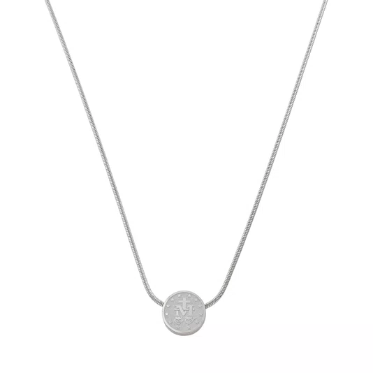 Colar de Inox com Medalha de Nossa Senhora Das Graças Prata