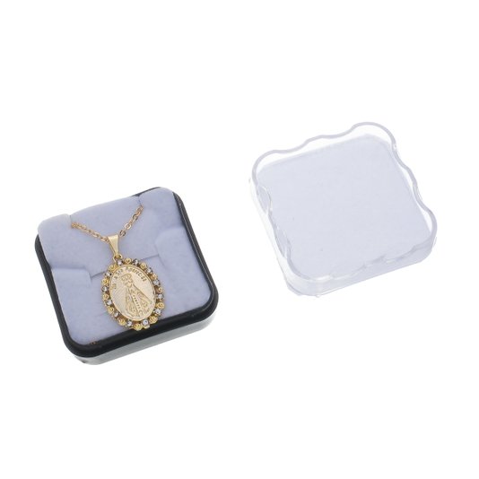 Colar de Nossa Senhora Aparecida com Detalhes em Strass - Folheado