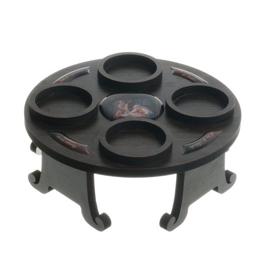Coroa do Advento em MDF Marrom Escuro Resinado com Velas - Tam P