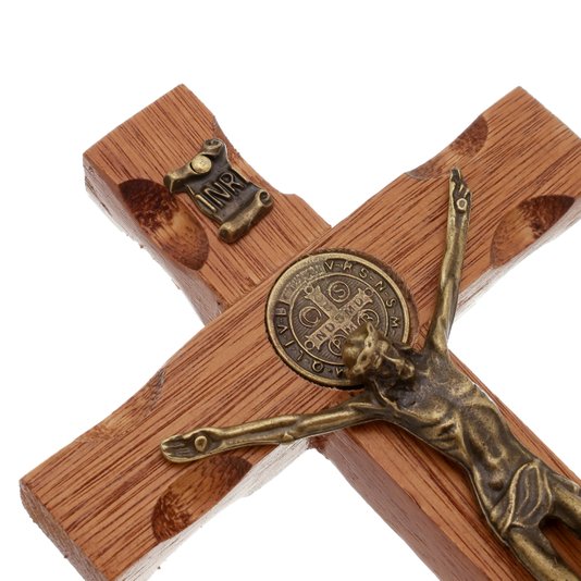 Crucifixo de Madeira de Mão - 17cm
