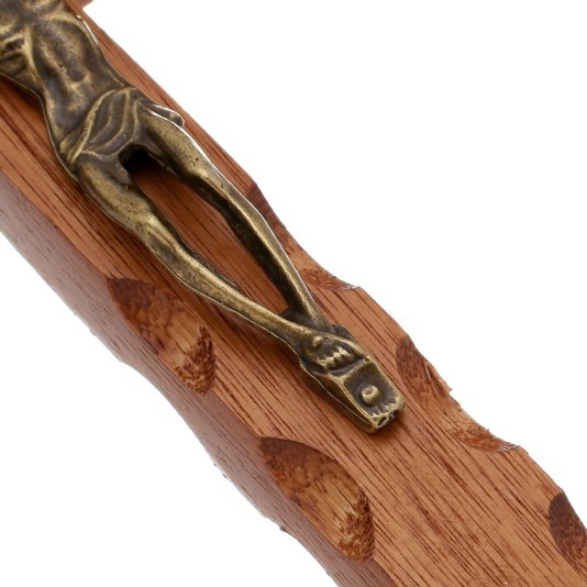Crucifixo de Madeira de Mão - 17cm
