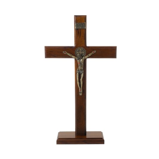 Crucifixo de mesa ou parede em madeira - 37cm