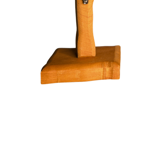 Crucifixo de Mesa ou Parede em Madeira de Demolição - 19cm