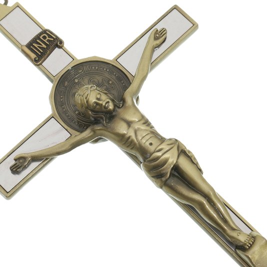 Crucifixo de Mesa São Bento - Bronze 25cm