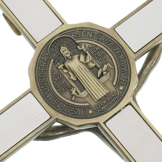 Crucifixo de Mesa São Bento - Bronze 25cm