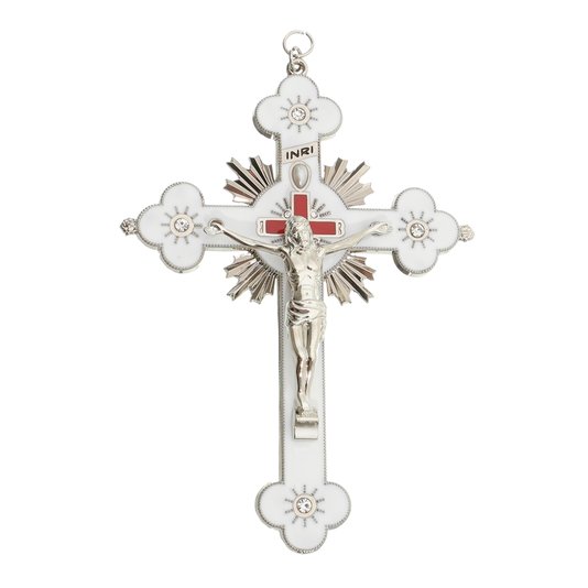 Crucifixo de parede - Prata 20cm