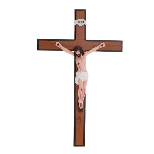Crucifixo de Parede com Cristo em Resina - 28cm