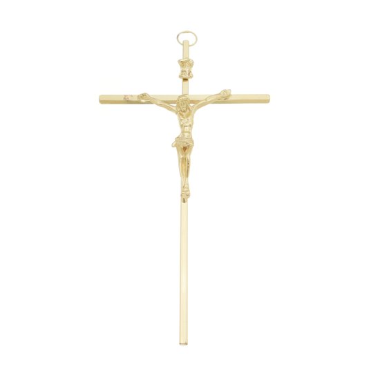 Crucifixo de Parede - Metal - Dourado - 19cm