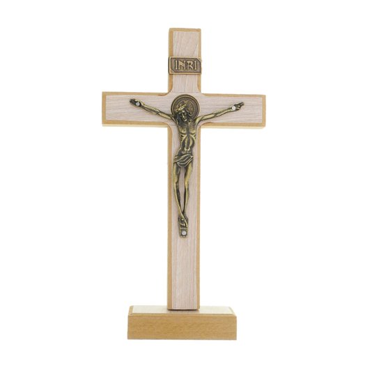 Crucifixo de São Bento em Mdf - Marfim 18cm