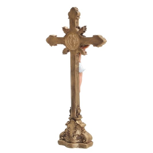 Crucifixo em Resina com Medalha de São Bento - 30cm