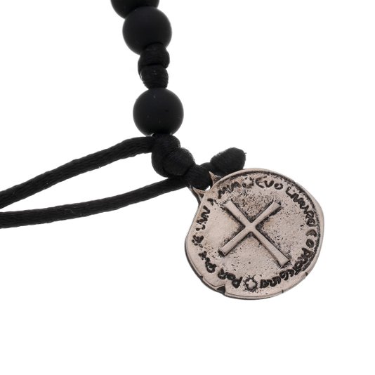 Dezena de Pulso com Medalha das Duas Cruzes Preta - 3Un