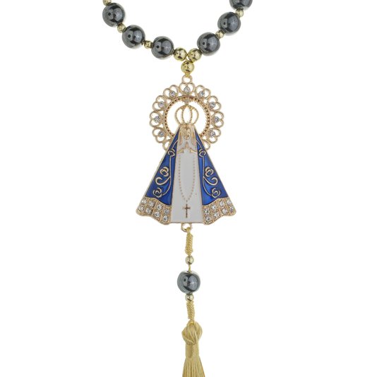 Dezena para Carro de Nossa Senhora Aparecida em Metal e Pompom