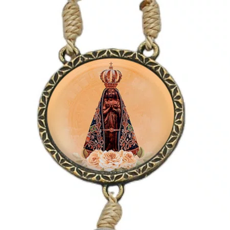 Dezena para Carro Nossa Senhora Aparecida Pérola Abs Branca 10mm