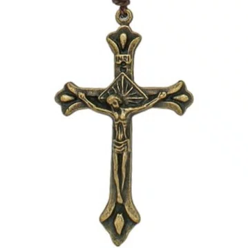 Dezena para Carro São Bento Madeira Marrom Escuro 10mm e Cruz