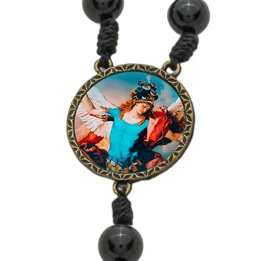 Dezena para Carro São Miguel Pérola Preta 10mm e Pompom