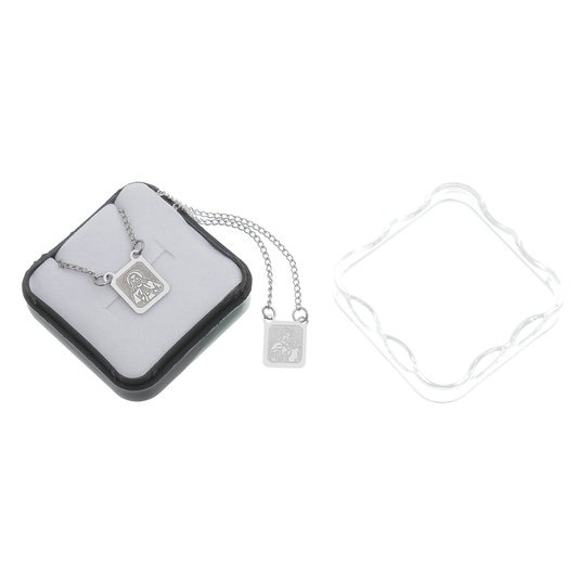 Escapulário de Nossa Senhora do Carmo com Imagem 3D - Inox