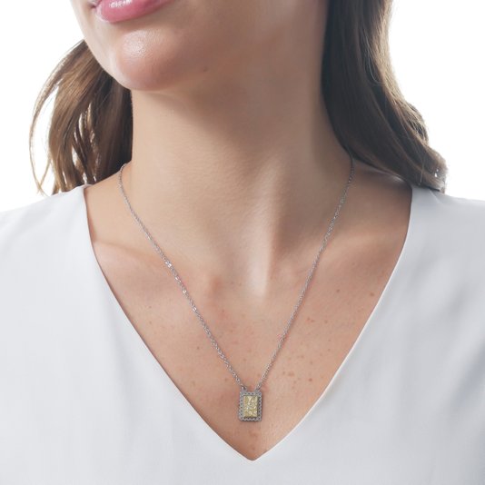 Escapulário de Nossa Senhora do Carmo Prata e Dourado - Inox
