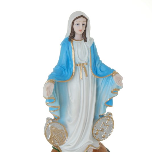 Imagem de Nossa Senhora das Graças com Medalha Milagrosa em Resina - 22cm