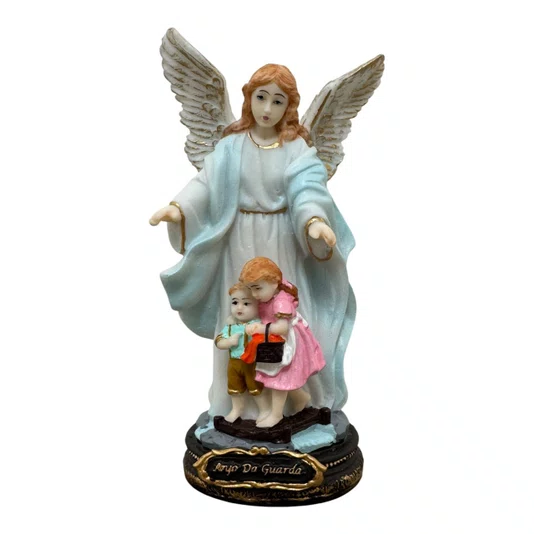 Imagem Anjo da Guarda em Resina - Azul 14cm