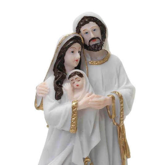 Imagem Sagrada Família em Resina - Branca 14cm