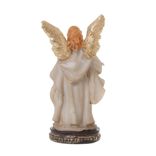 Imagem do Anjo da Guarda Barroco em Resina Branco - 15cm