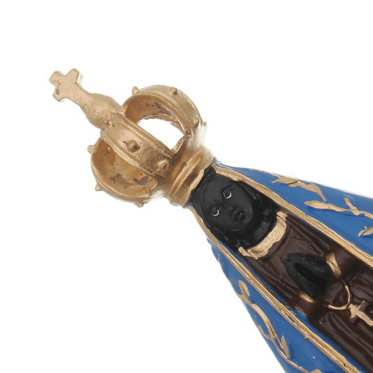 Imagem de Nossa Senhora Aparecida com Coroa Vazada em Resina - 10cm