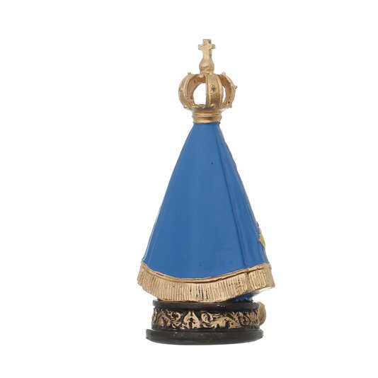 Imagem de Nossa Senhora Aparecida com Coroa Vazada em Resina - 10cm