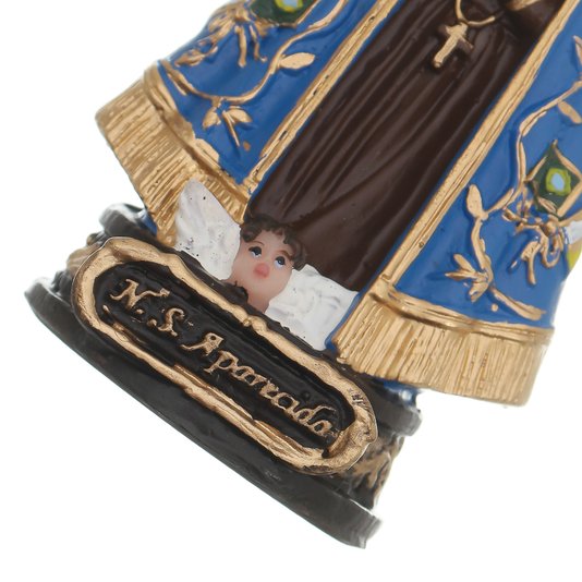 Imagem de Nossa Senhora Aparecida com Coroa Vazada em Resina - 10cm