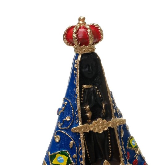 Imagem de Nossa Senhora Aparecida Bandeira em Resina - 20cm