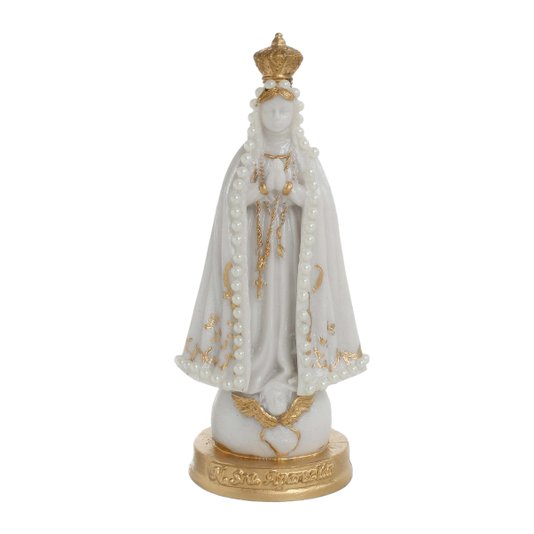 Imagem de Nossa Senhora Aparecida pérola em resina - 15cm