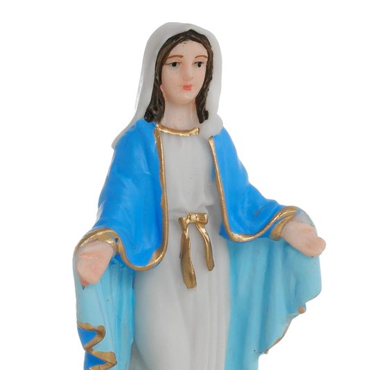 Imagem de Nossa Senhora Das Graças com Medalha em Resina - 13,5cm