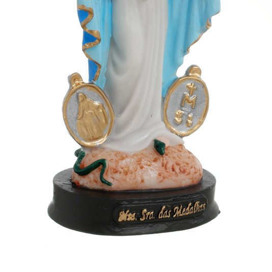 Imagem de Nossa Senhora Das Graças com Medalha em Resina - 13,5cm