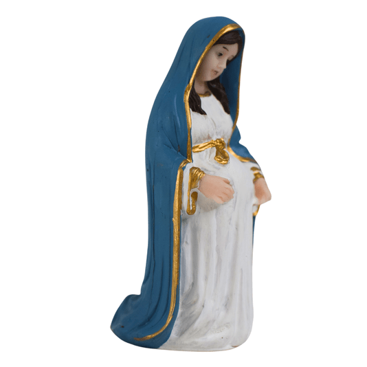 Imagem de Nossa Senhora Grávida da Doce Espera em Resina Colorida - 11cm