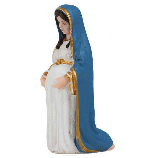Imagem de Nossa Senhora Grávida da Doce Espera em Resina Colorida - 11cm