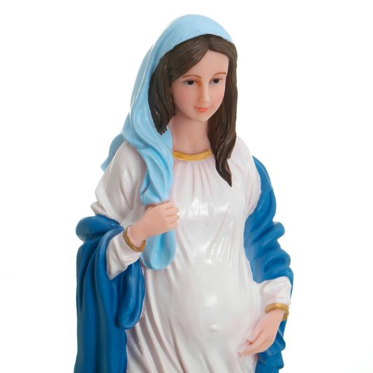 Imagem de Nossa Senhora Grávida em Resina Colorida - 29cm