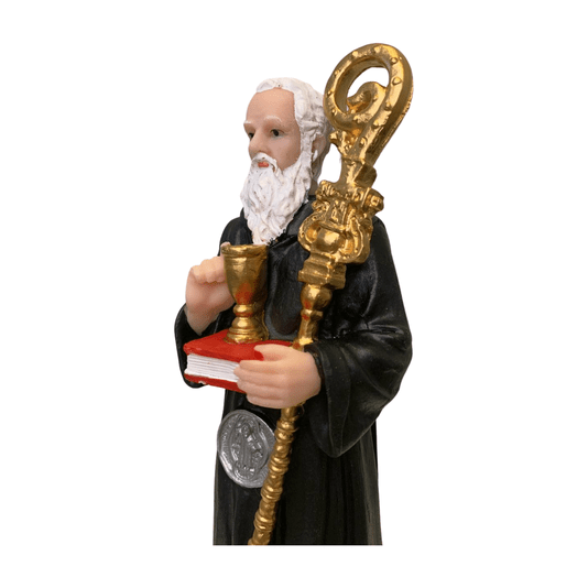 Imagem de São Bento com Medalha em Resina - 22cm