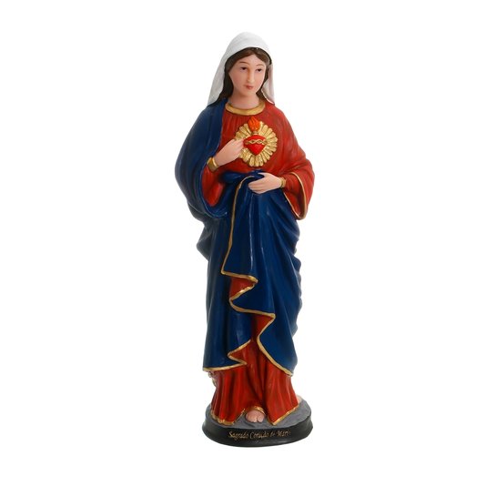 Imagem Sagrado Coração de Maria em resina - 31,5cm